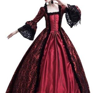 Gothic Victorian Red & Black Costuming Dress *READ DESCRIPTION*
